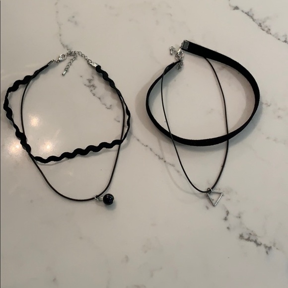 Pair of 2 Double stranded chokers - Picture 1 of 3
